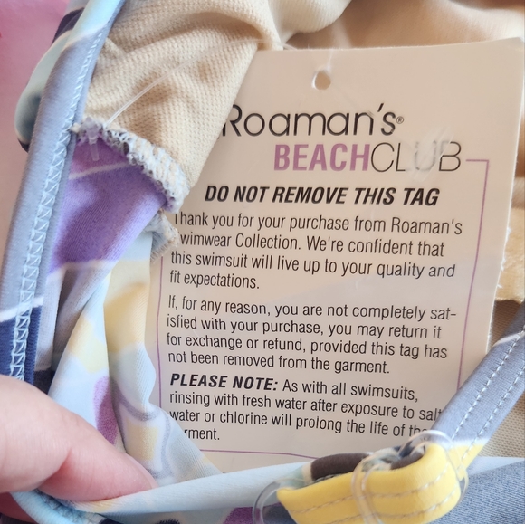 🏷️Roamans Keyhole Abstract Pattern One Piece Swimsuit 22W - Picture 5 of 9